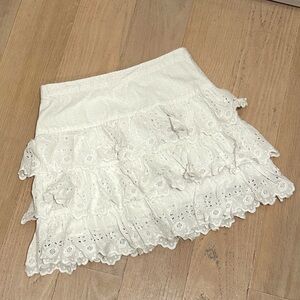 LoveShackFancy size 4 ruffle white skirt